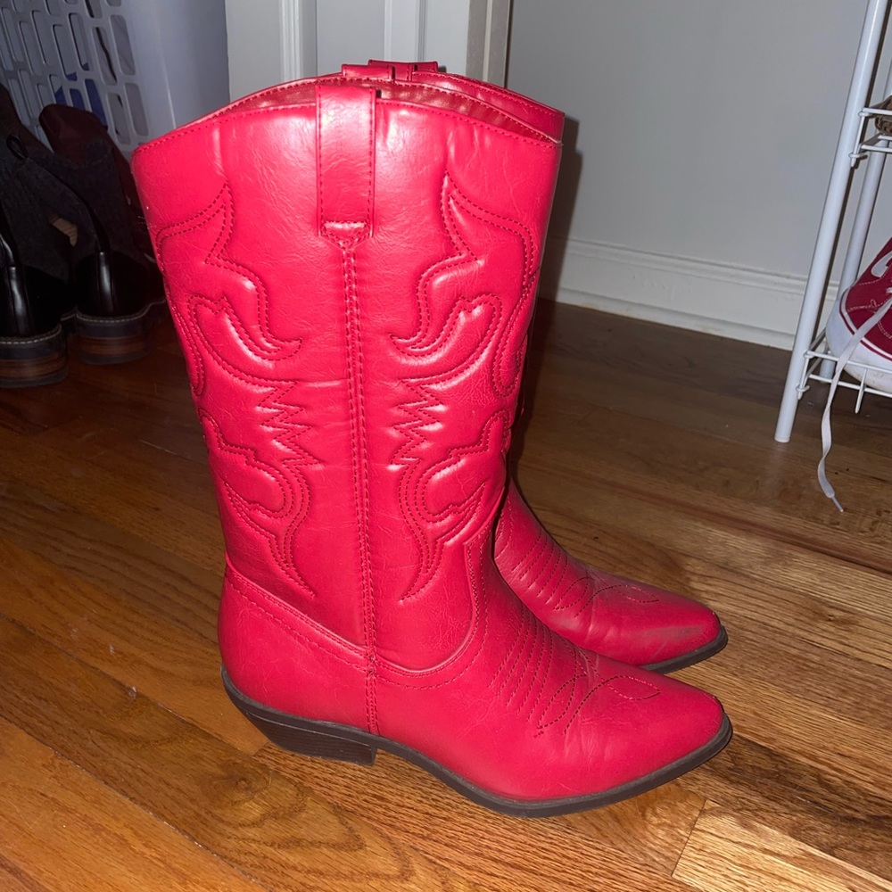 Red cowboy boots